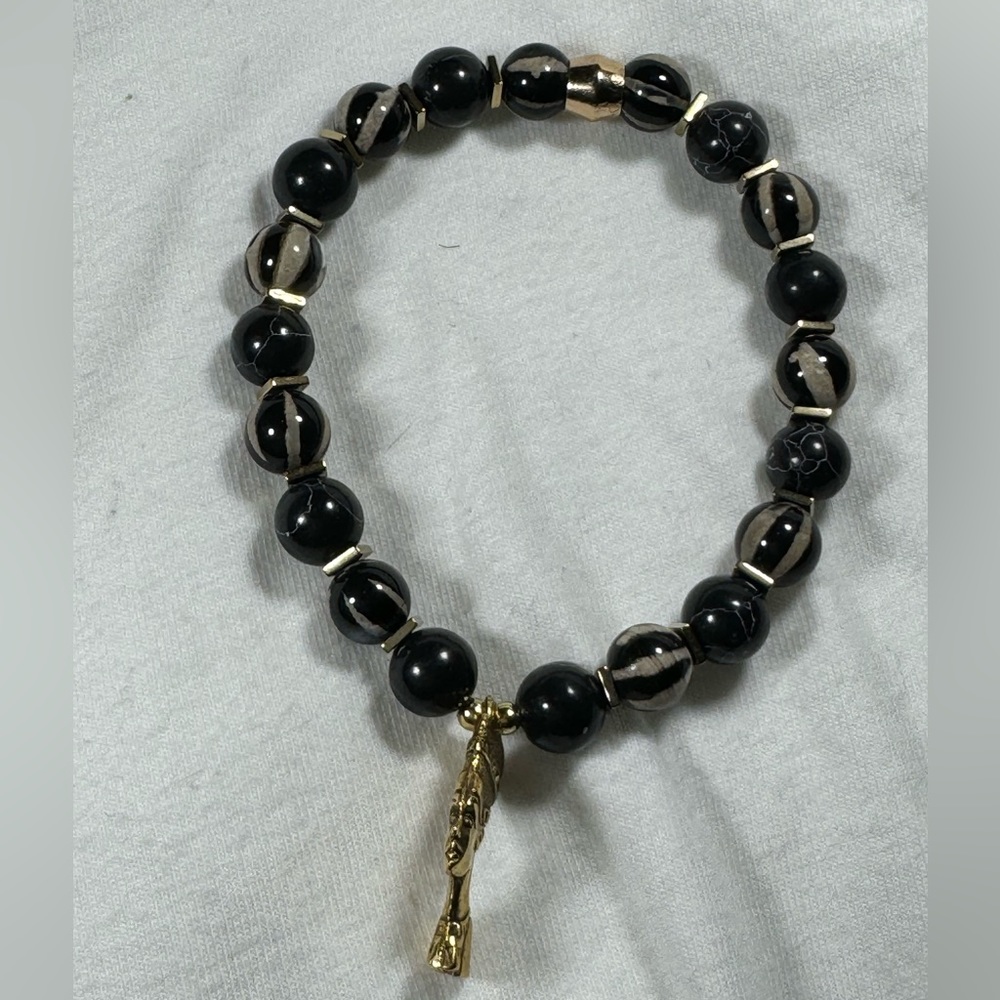 Dyed Agate and Black Turquoise